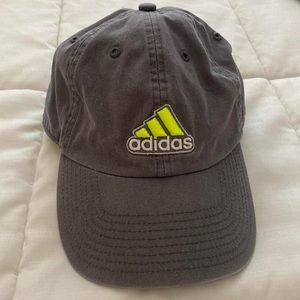 grey adidas baseball cap with embroidered logo